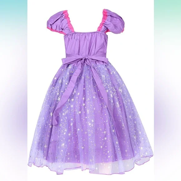 Sparkling Purple and Pink Girls Princess Costume Dress Size 5-6Y - Picture 2 of 5